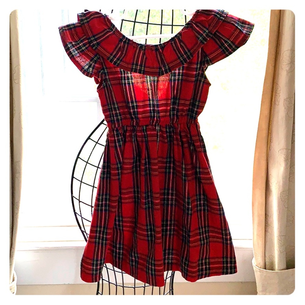 Boutique plaid dress low back with bow